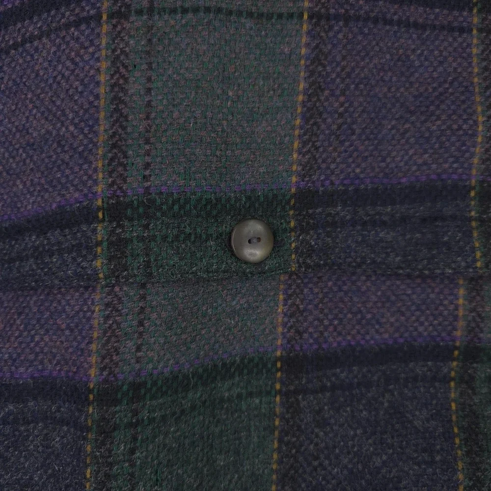 Colours By Alexander Julian Jacket Mens Medium Green Plaid Wool Bomber Lined